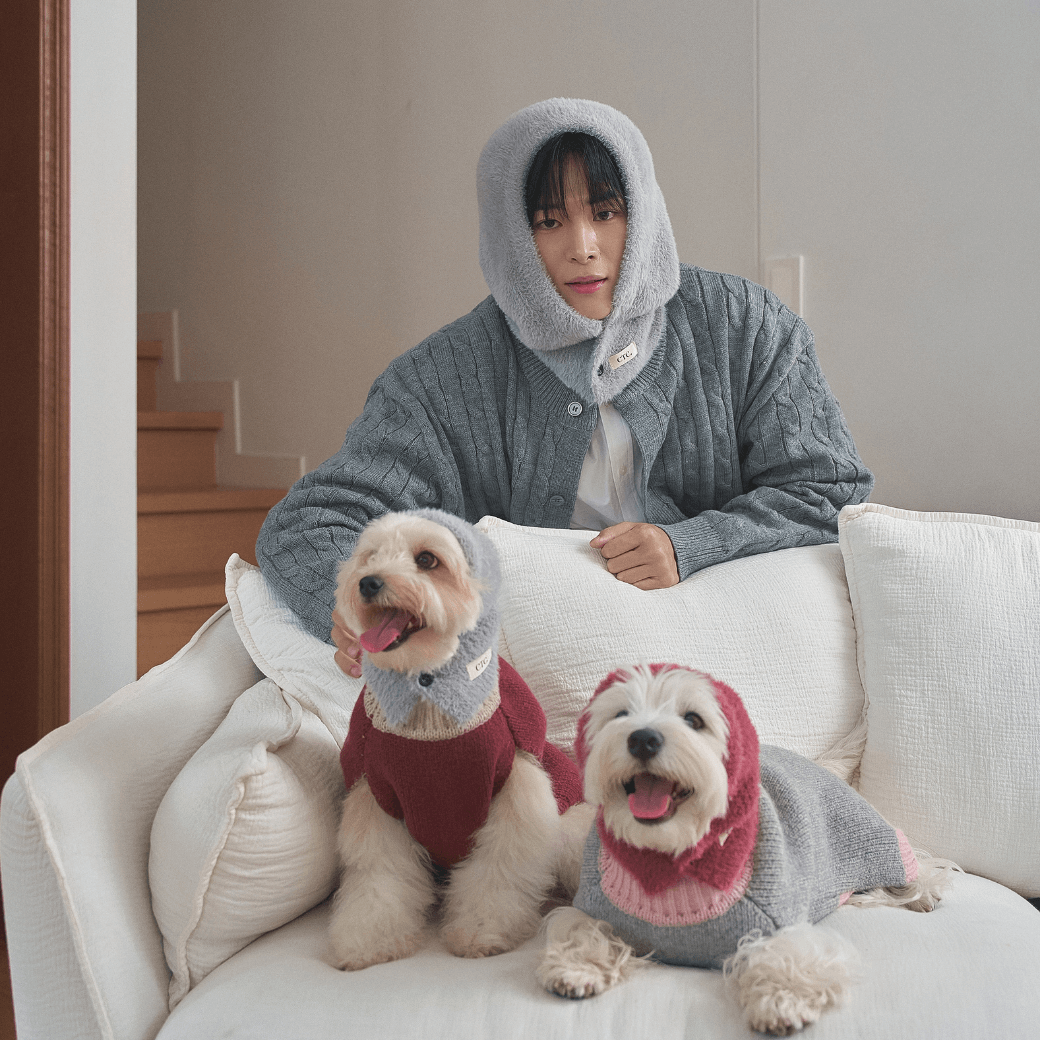 Winter Snuggle Balaclava Gray (for dog / for human)