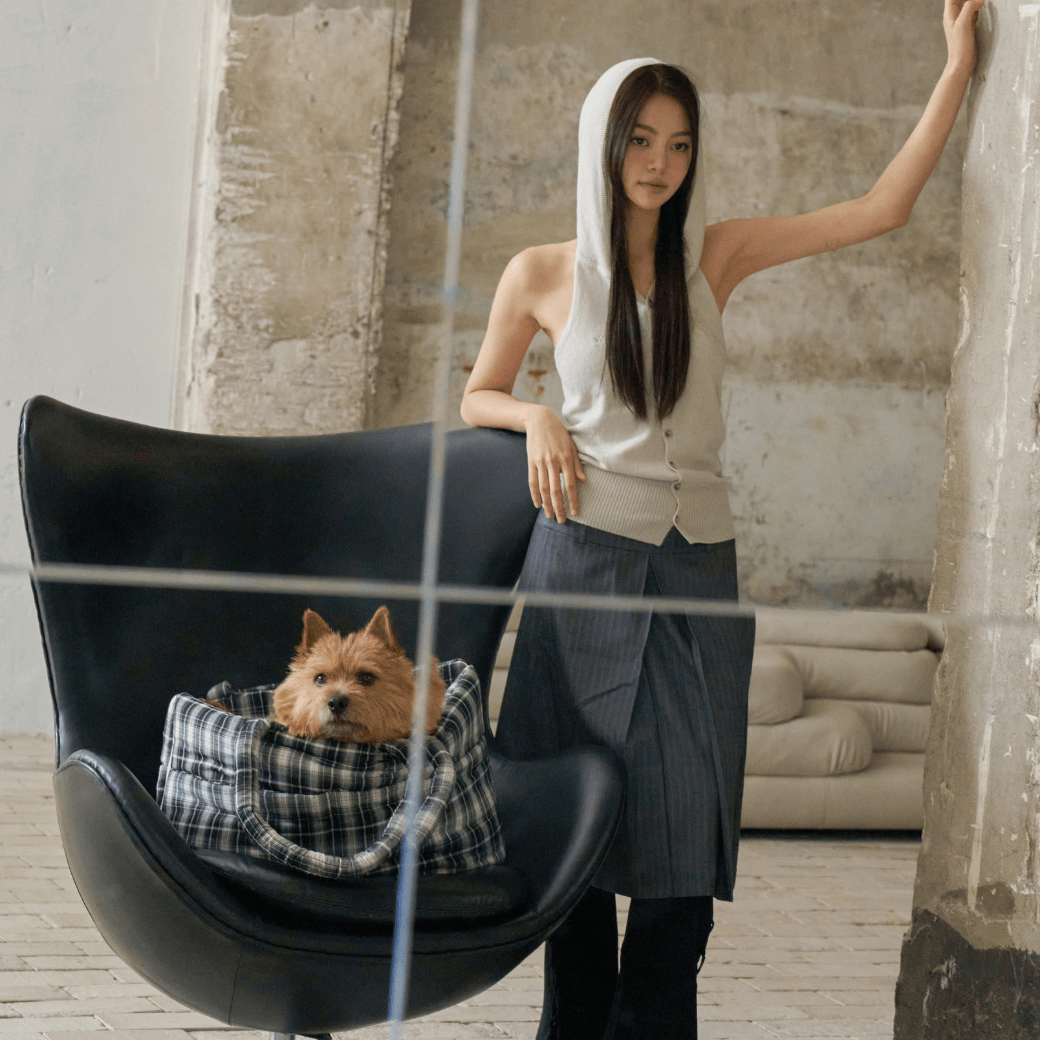 APERTY wide bag tartan black