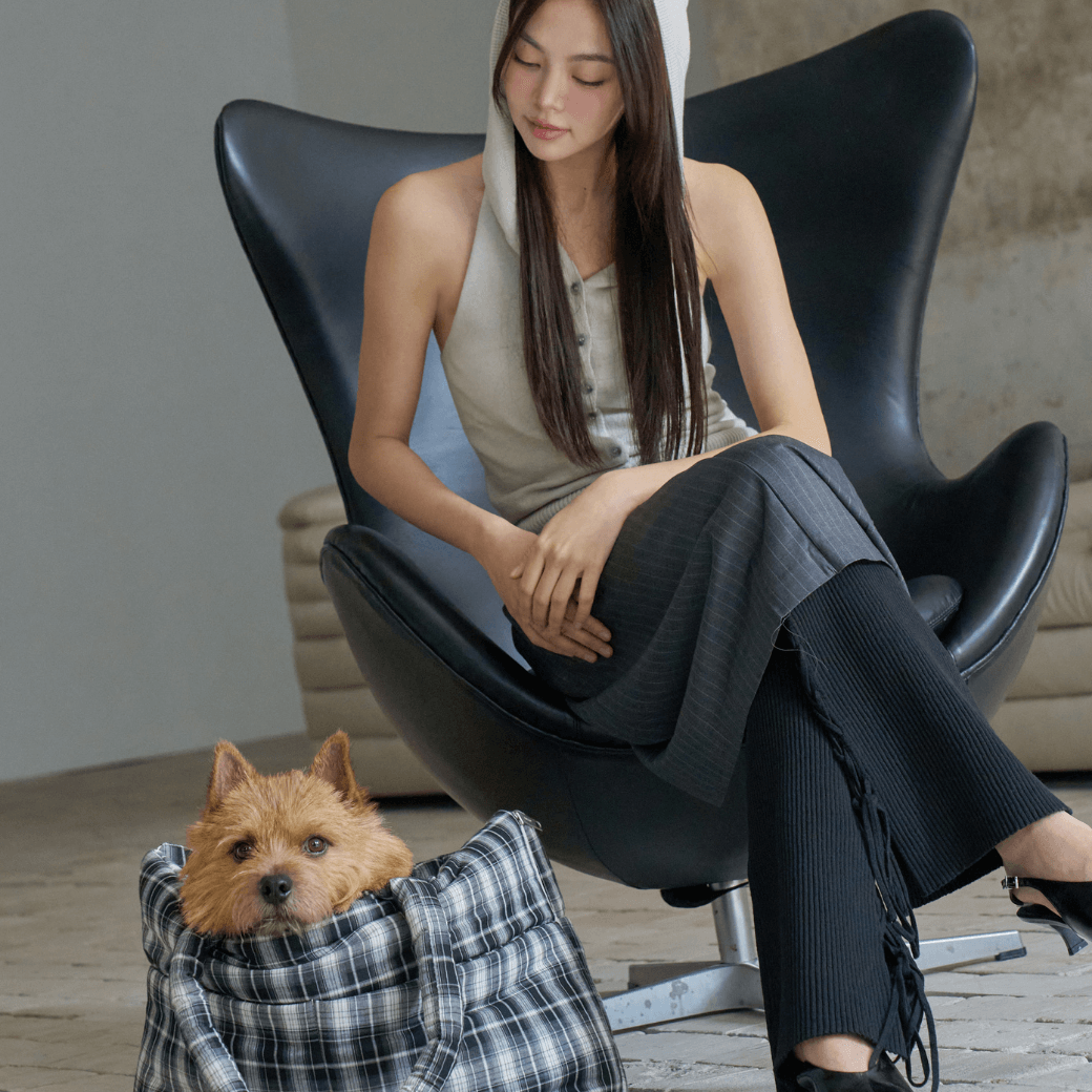 APERTY wide bag tartan black