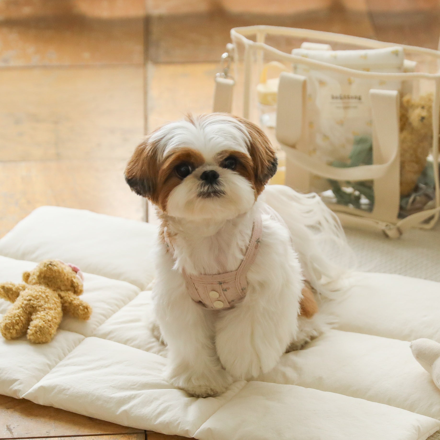 フラワースリーブレストップス(ピンク)