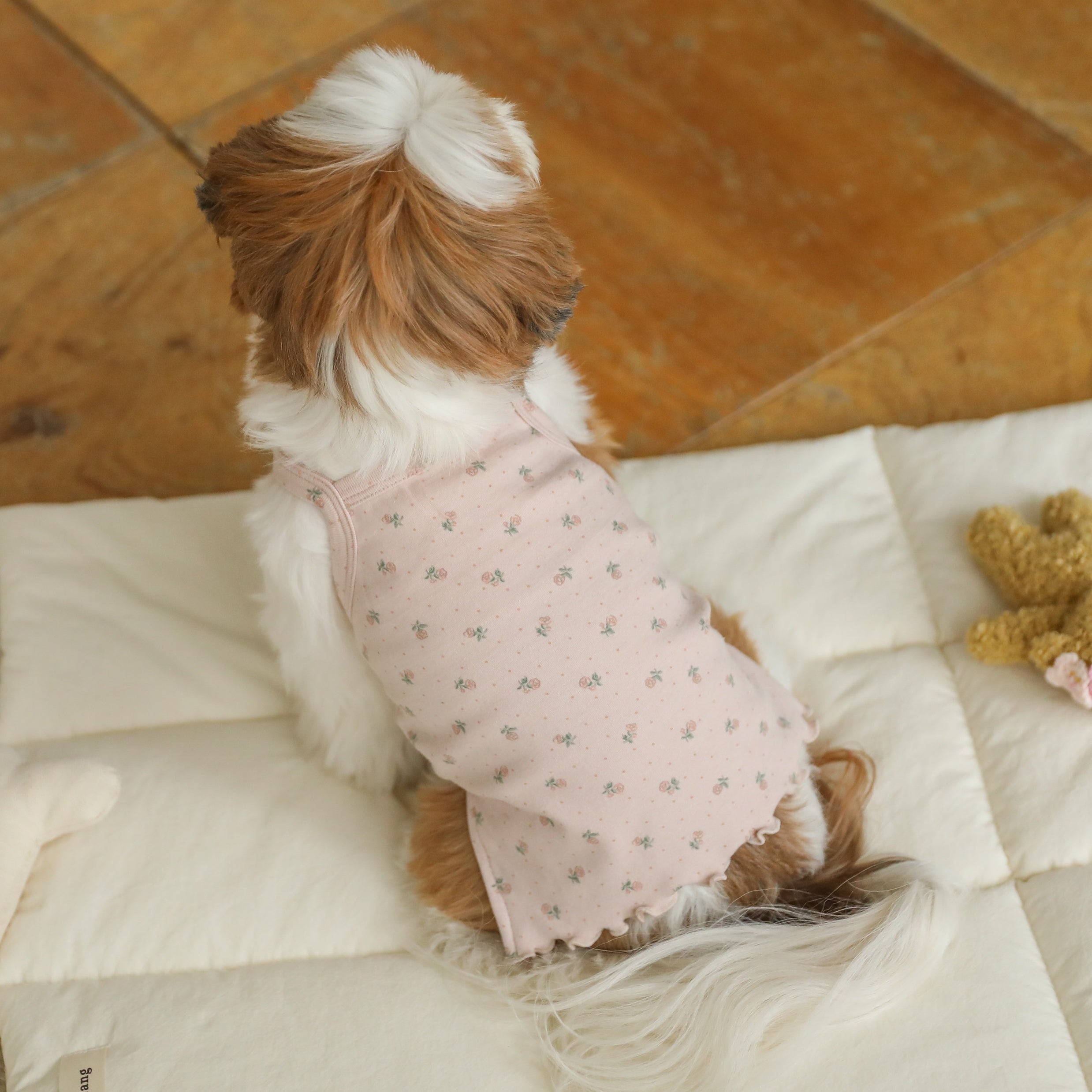 フラワースリーブレストップス(ピンク)