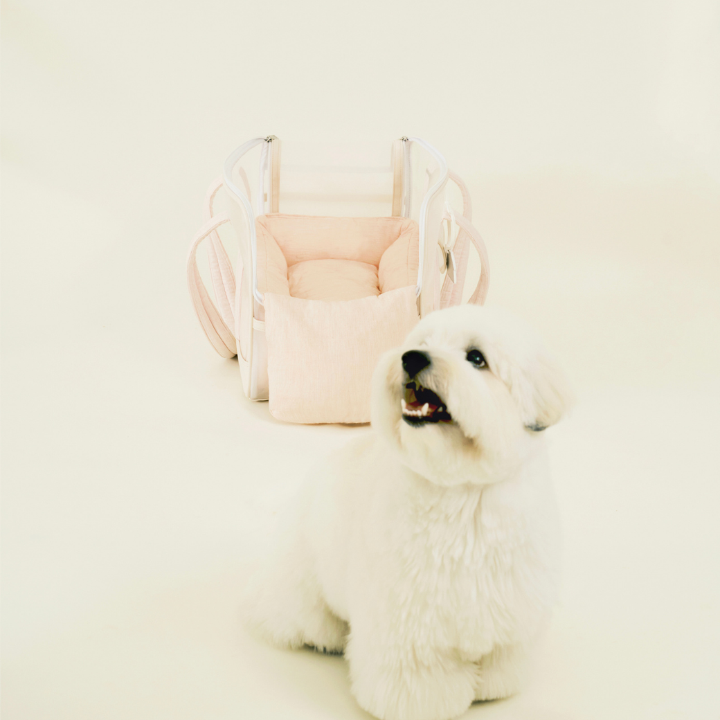 Mesh Ballon Bag (Ivory & Pink)