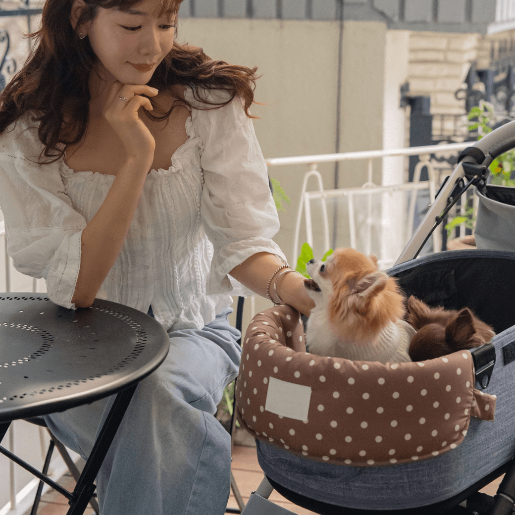 【予約】Fluffy Buggy Puff (Mocha Dot)