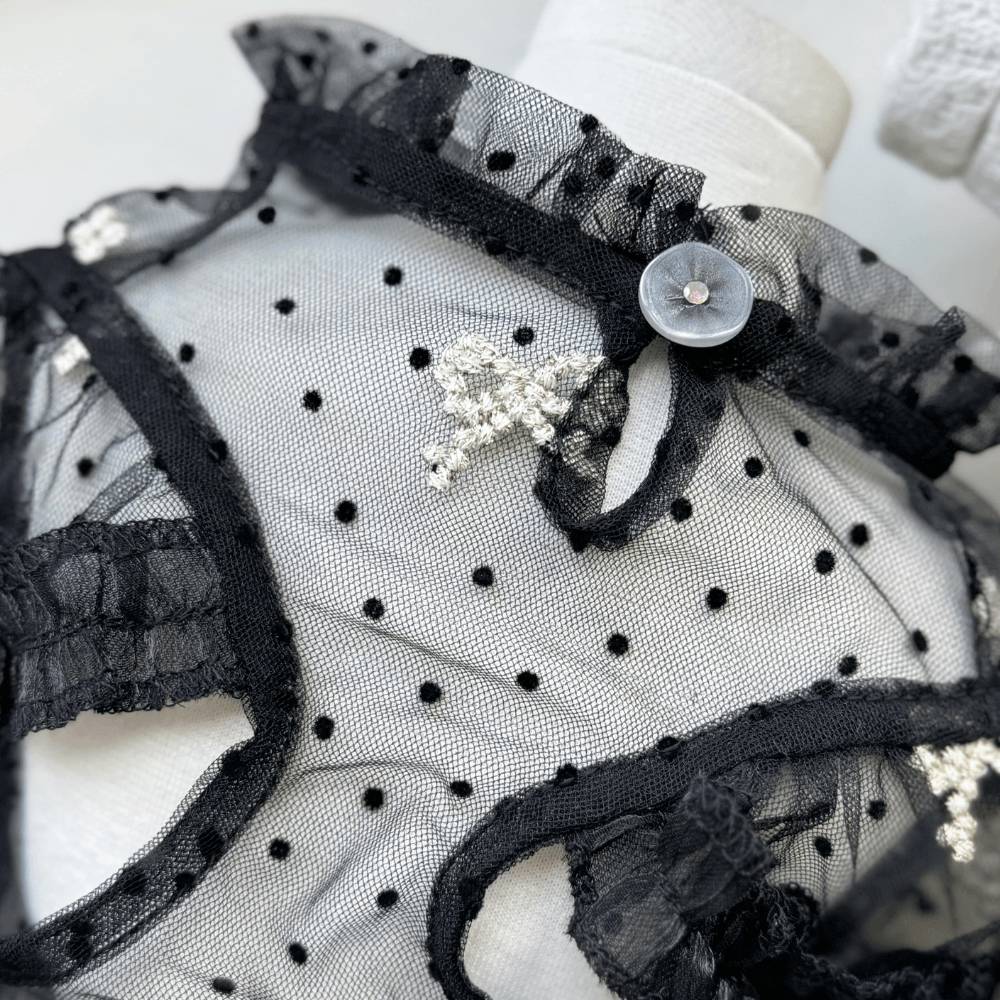 Odette Blouse(Sheer Black)