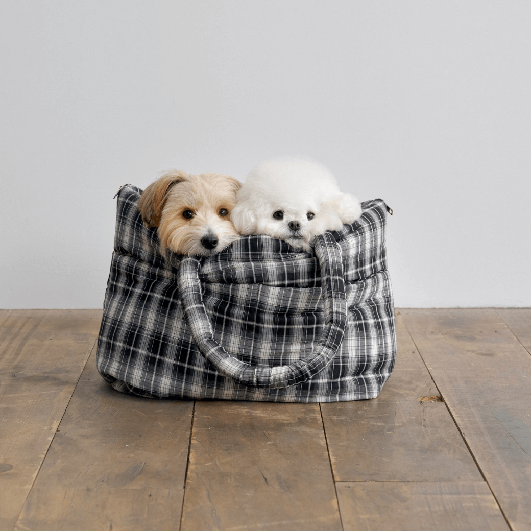 APERTY wide bag tartan black