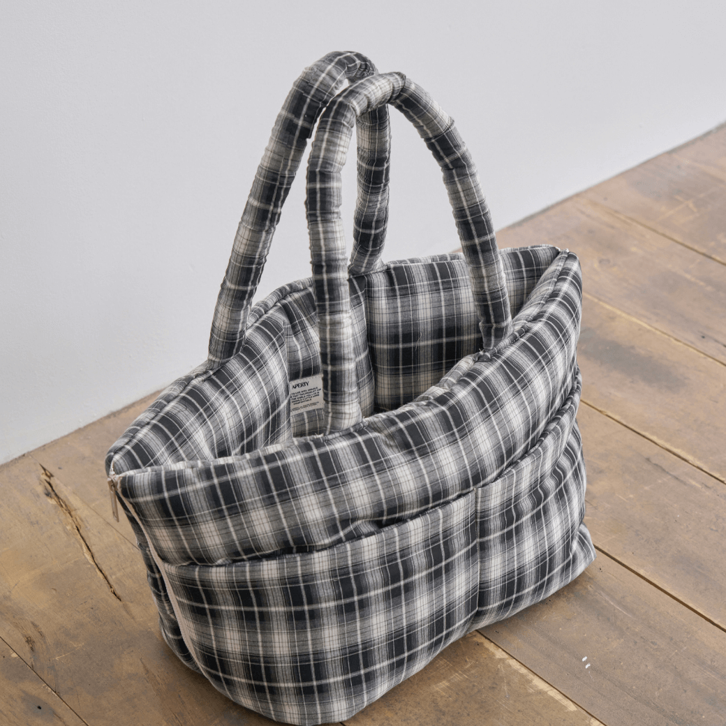 APERTY wide bag tartan black