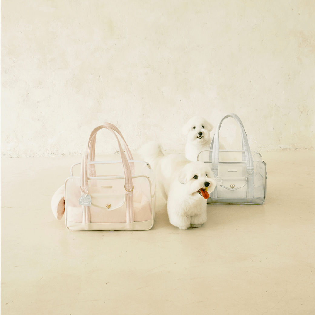 Mesh Ballon Bag (Ivory & Pink)