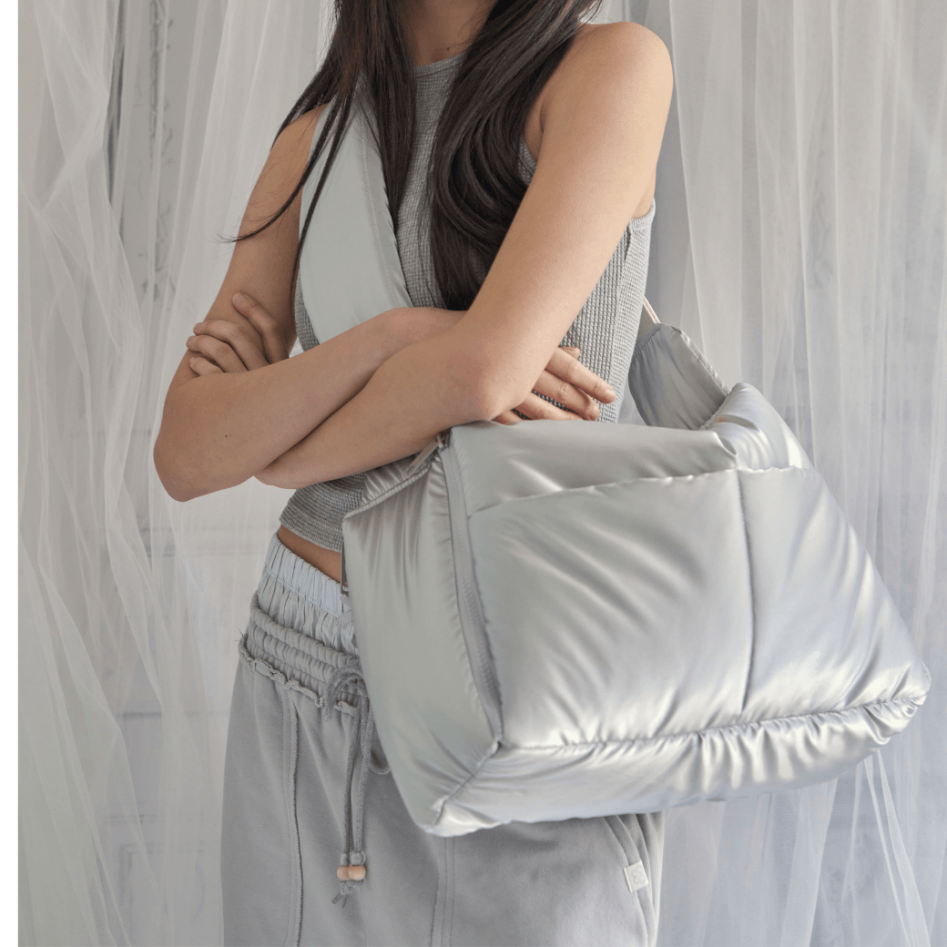 【予約】open bag - glossy silver(APERTY)