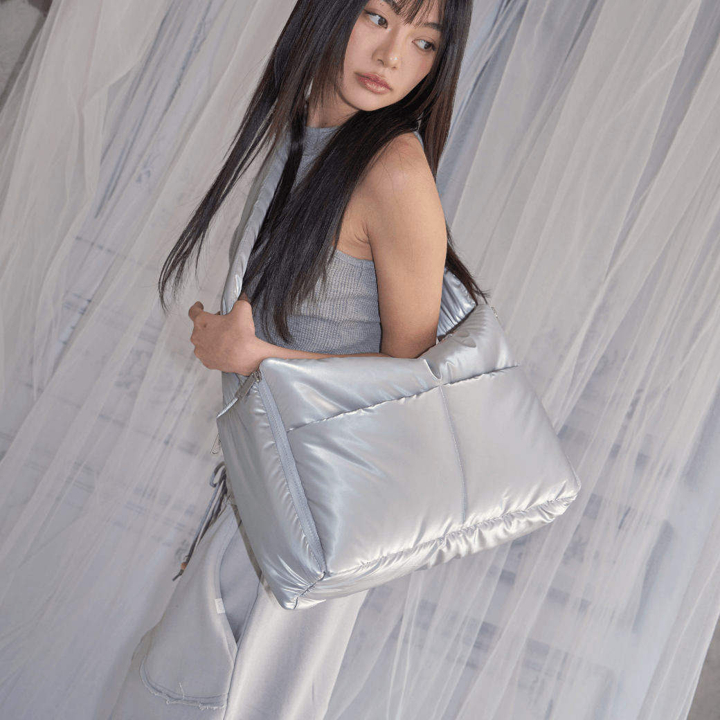 【予約】open bag - glossy silver(APERTY)