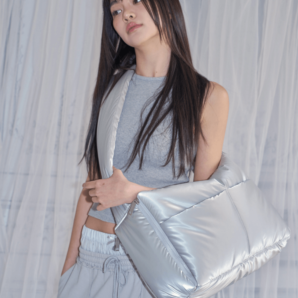 【予約】open bag - glossy silver(APERTY)