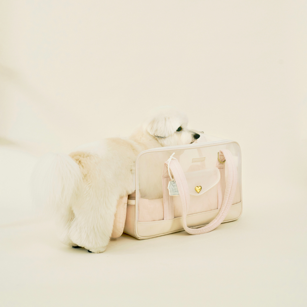 Mesh Ballon Bag (Ivory & Pink)