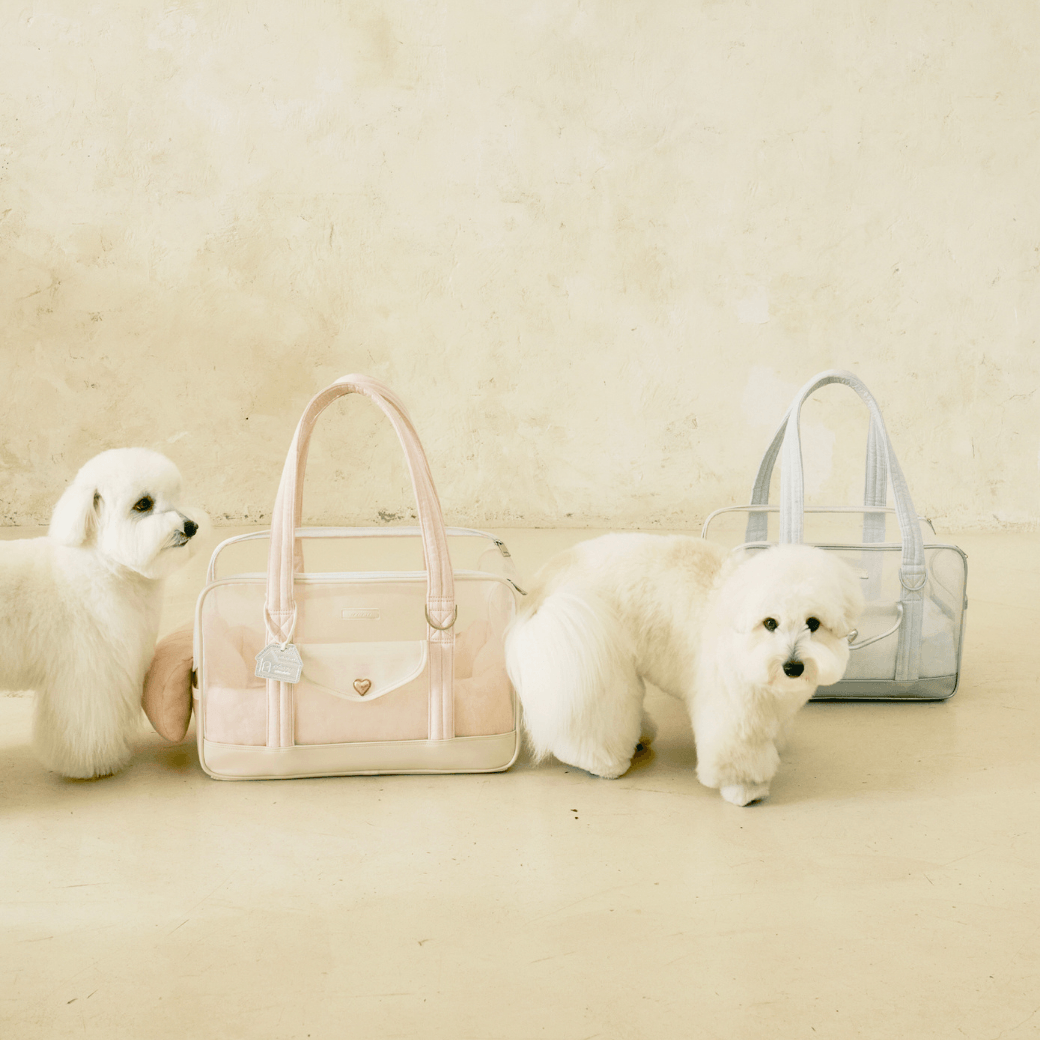 Mesh Ballon Bag (Ivory & Pink)