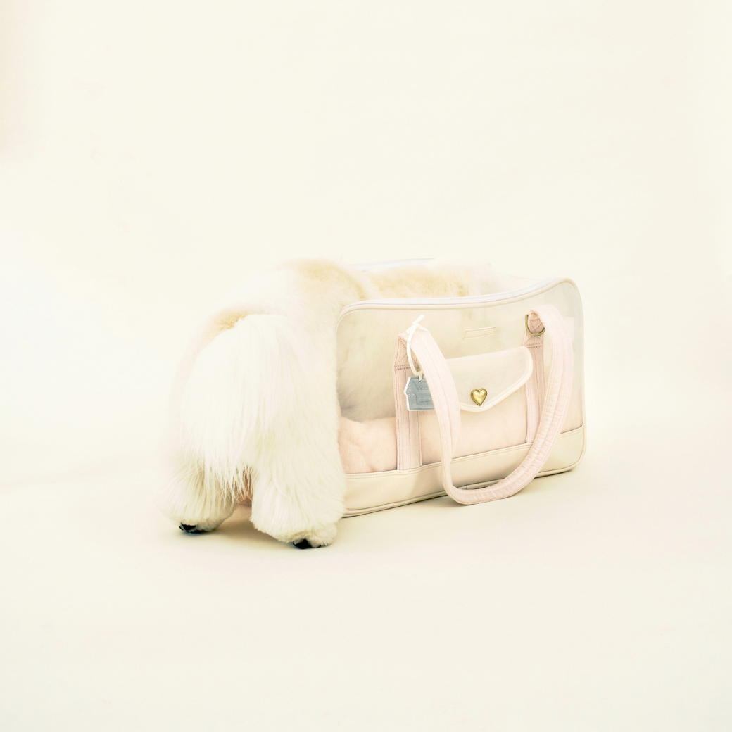 Mesh Ballon Bag (Ivory & Pink)