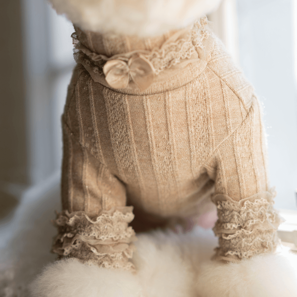 7th Limited Edition Lace Turtleneck(Latte)