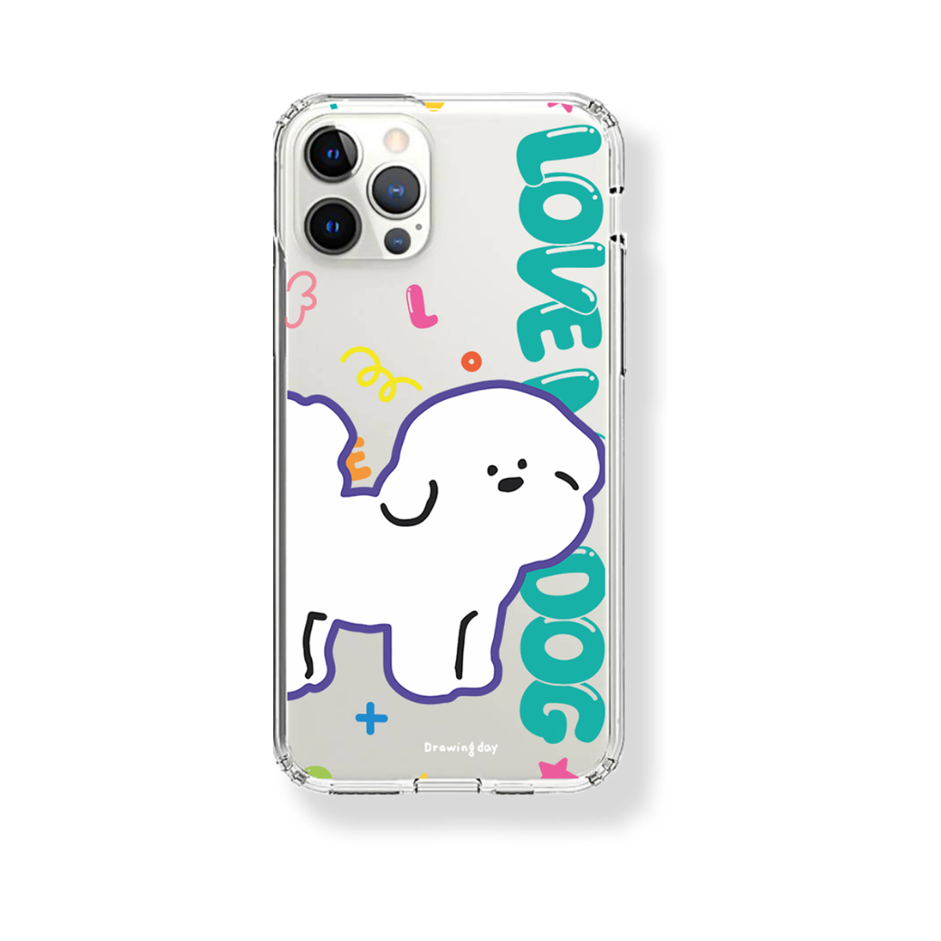 【予約商品】LOVE MY DOG CLEAR CASE (PURPLE&GREEN)