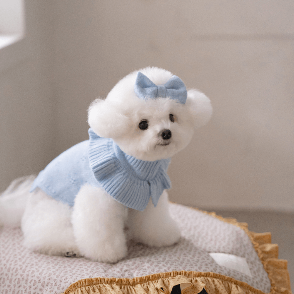 Frill Knit(Ciel Blue)