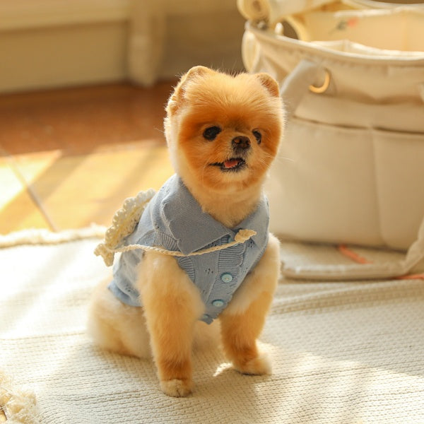 ブルームノースリーブカーディガン(ブルー)