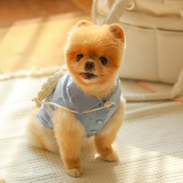 ブルームノースリーブカーディガン(ブルー)