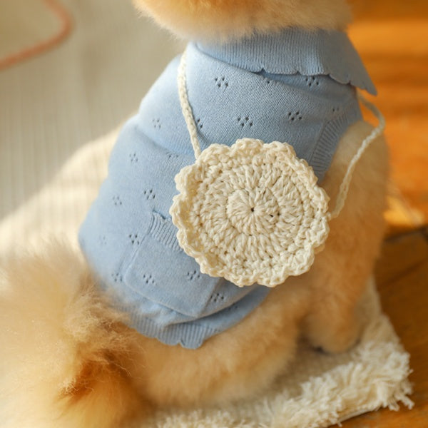 ブルームノースリーブカーディガン(ブルー)