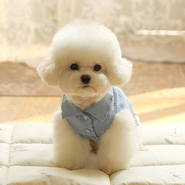 ブルームノースリーブカーディガン(ブルー)