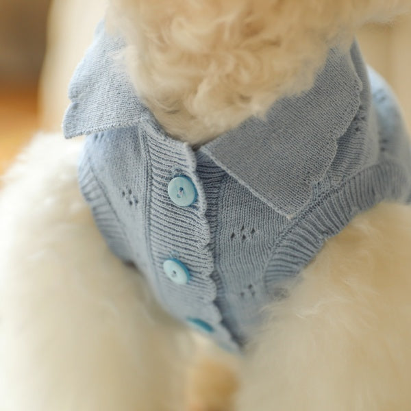 ブルームノースリーブカーディガン(ブルー)