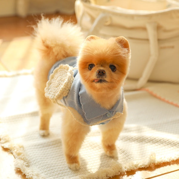 ブルームノースリーブカーディガン(ブルー)