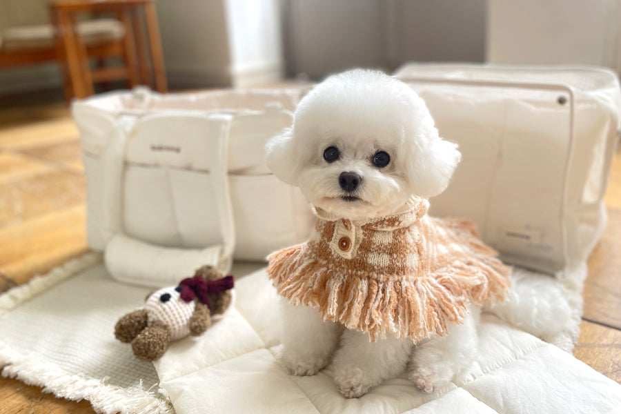 チェックポンチョニットコート(2色)