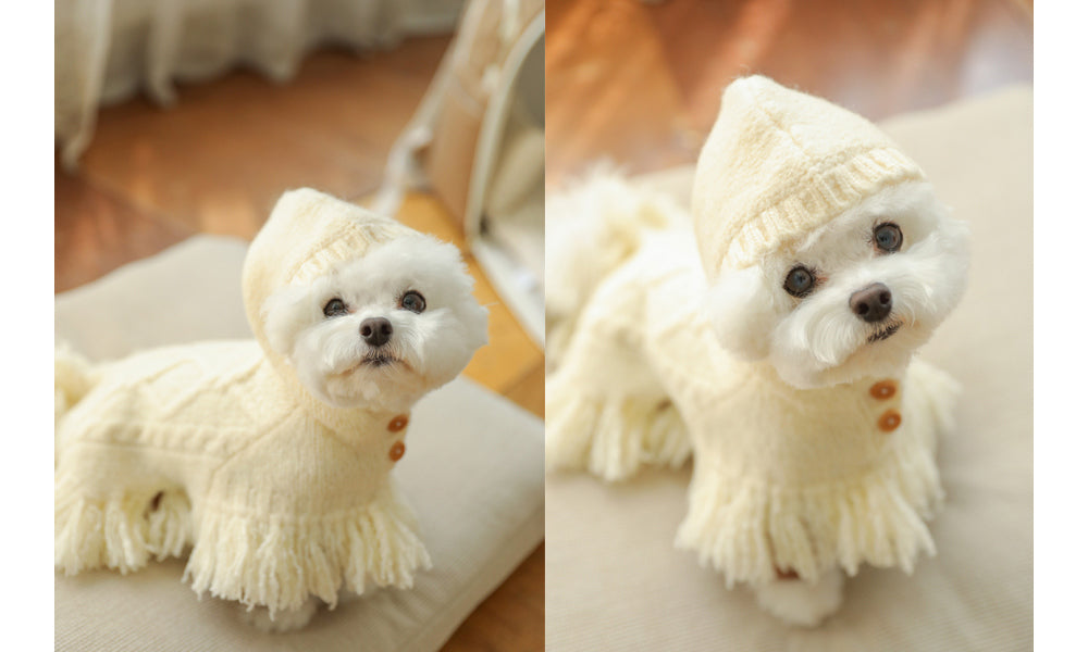 ポンチョニットコート(アイボリー)