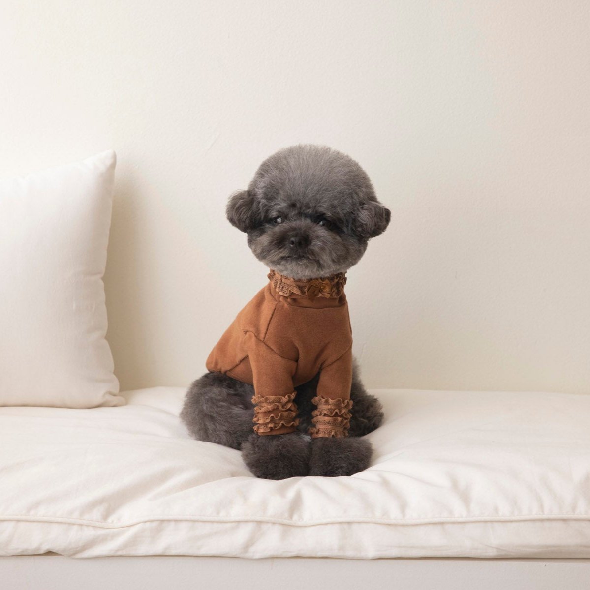 Lace Long Sleeve Turtleneck(Brown)