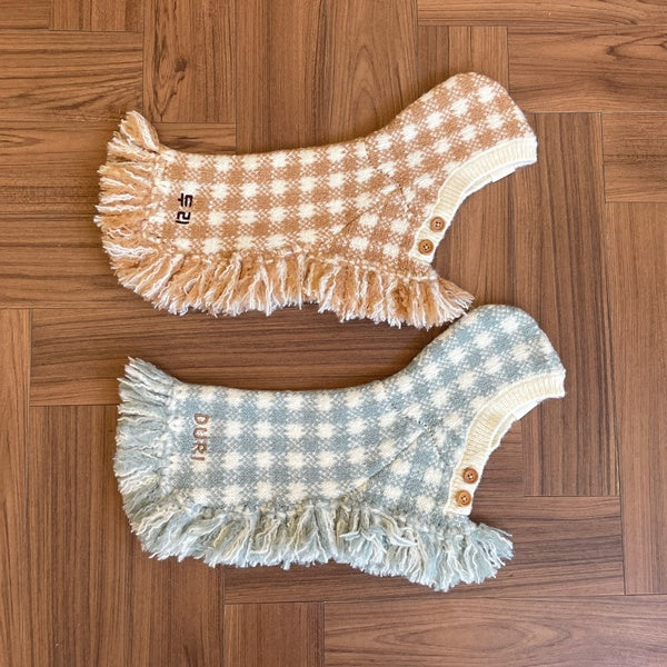 チェックポンチョニットコート(2色)