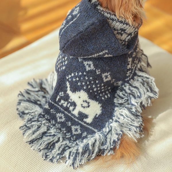 ポンチョニットコート(ネイビー)