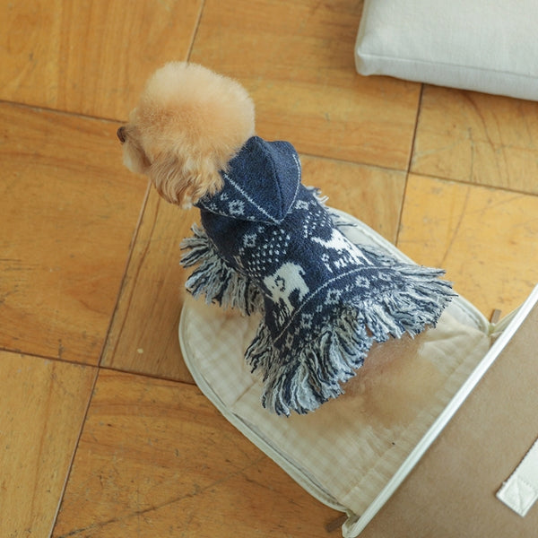 ポンチョニットコート(ネイビー)