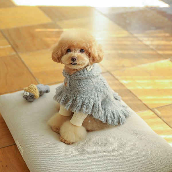 ポンチョニットコート(グレー)