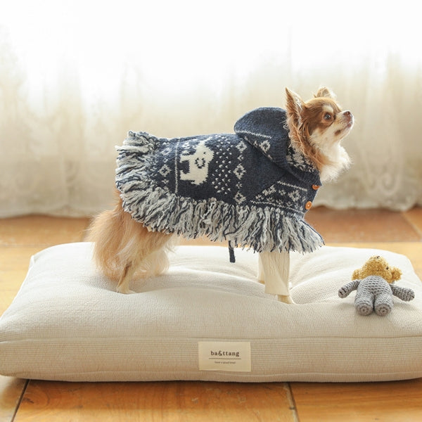 ポンチョニットコート(ネイビー)