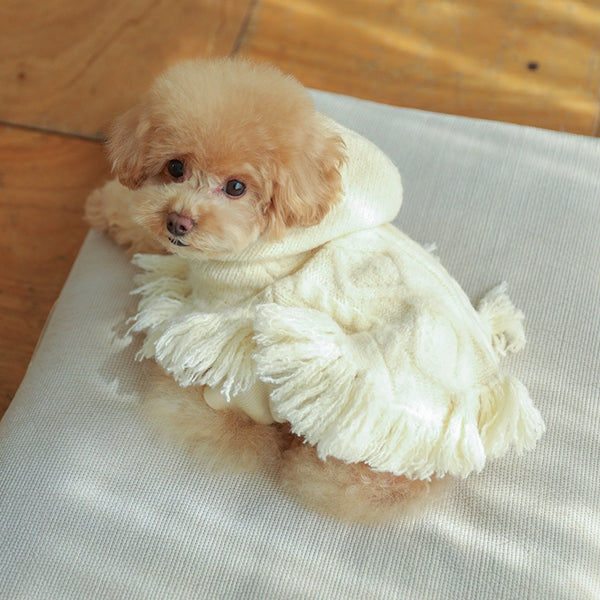 ポンチョニットコート(アイボリー)