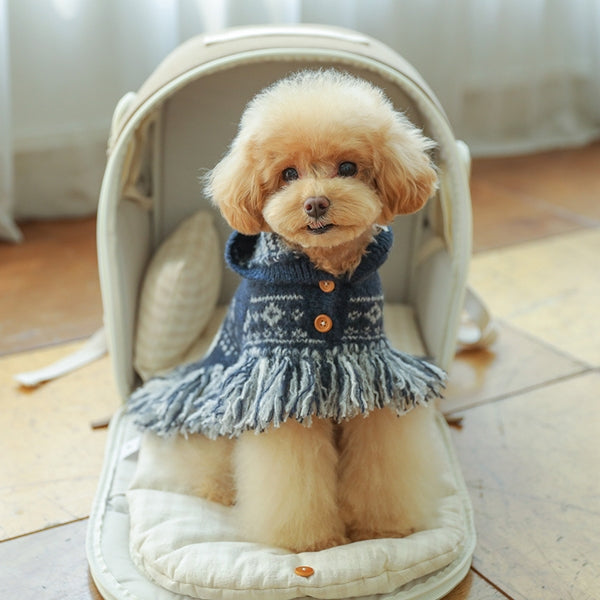 ポンチョニットコート(ネイビー)