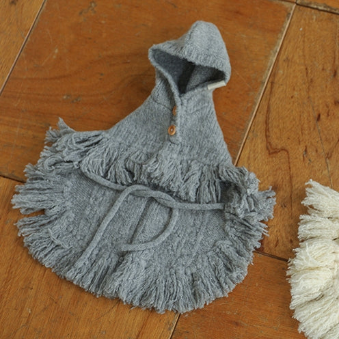 ポンチョニットコート(グレー)