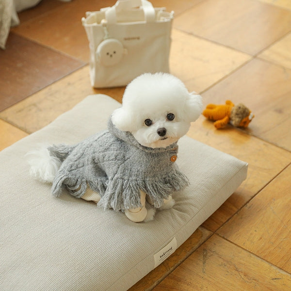 ポンチョニットコート(グレー)