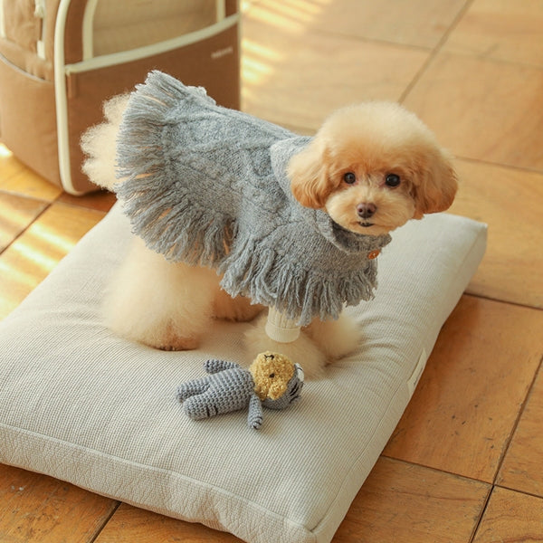 ポンチョニットコート(グレー)