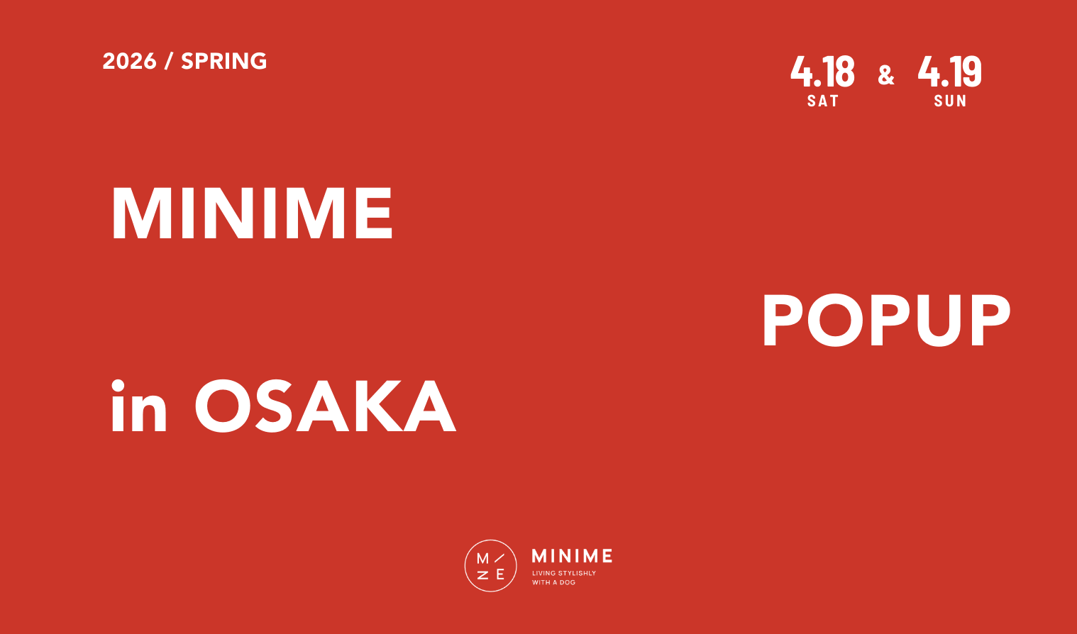 【4/18〜4/19】OSAKA POPUPを開催します！