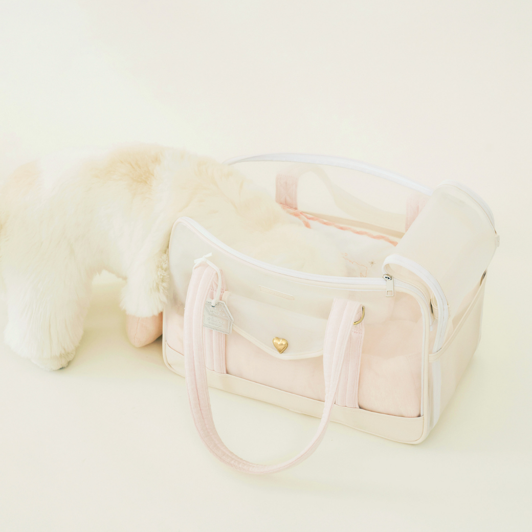Mesh Ballon Bag （Ivory & Pink）