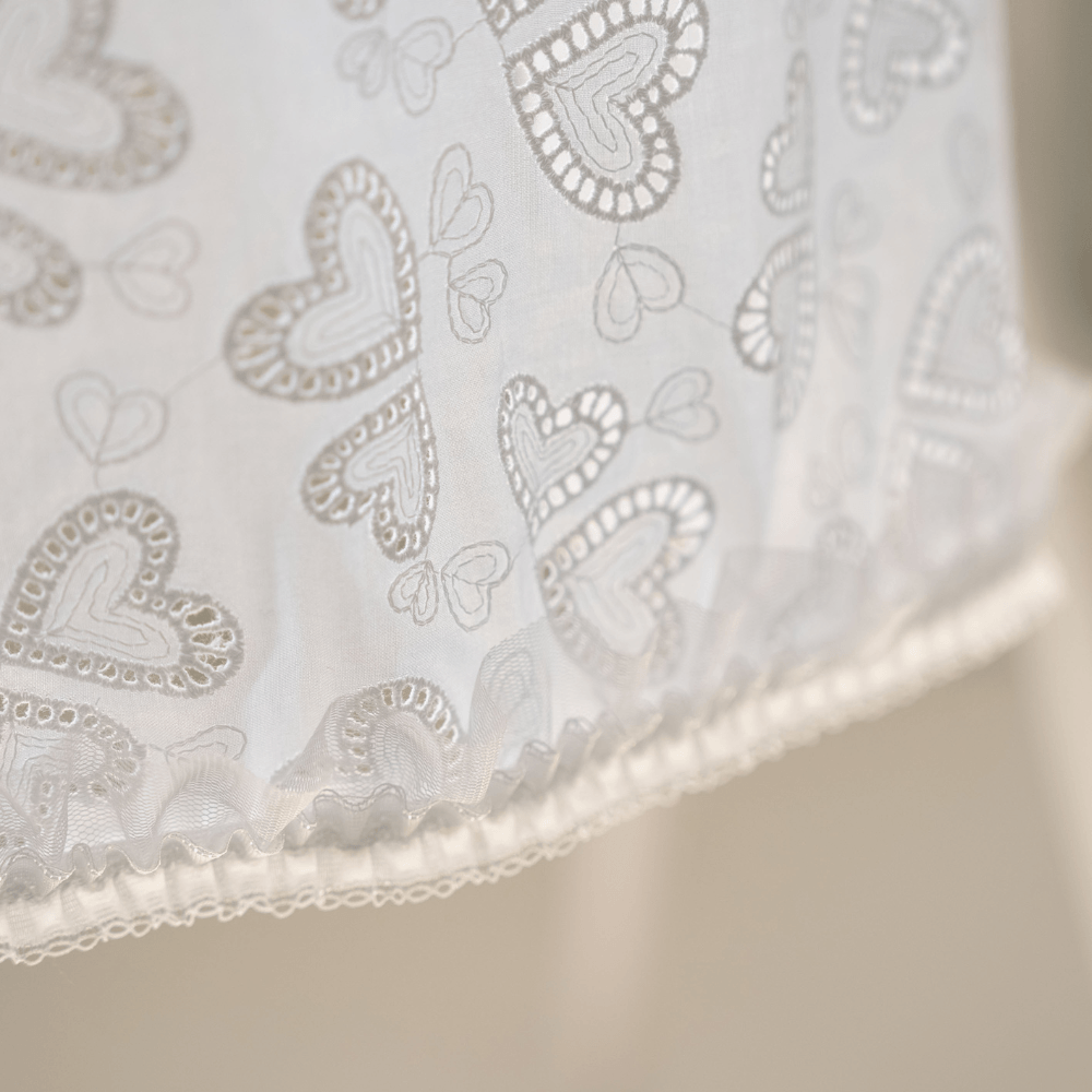 【予約】Lace Buggy Blanket (Heart / Ribbon / Blue Stripe)