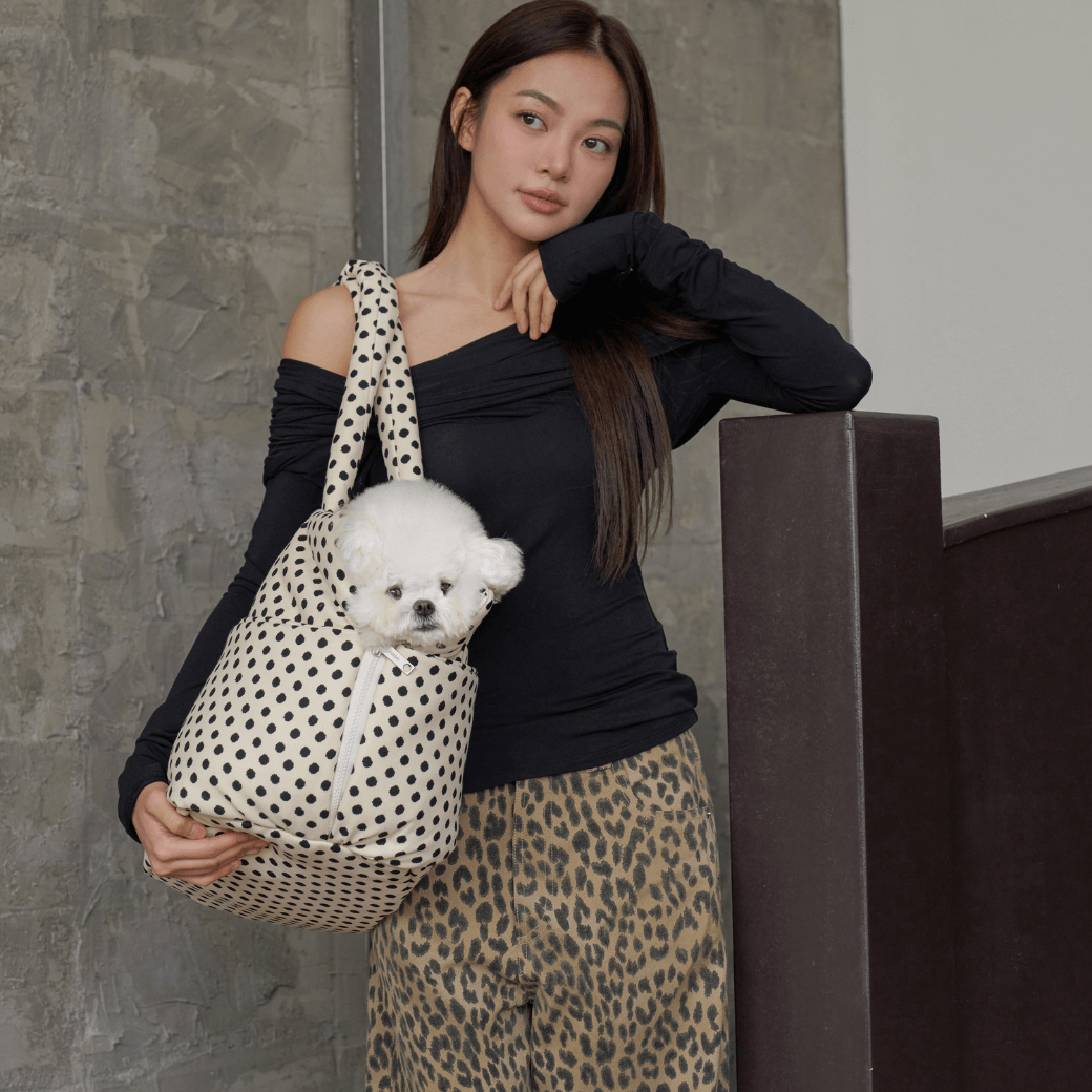 APERTY wide bag dot ivory