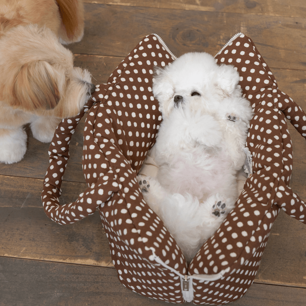 APERTY wide bag dot brown