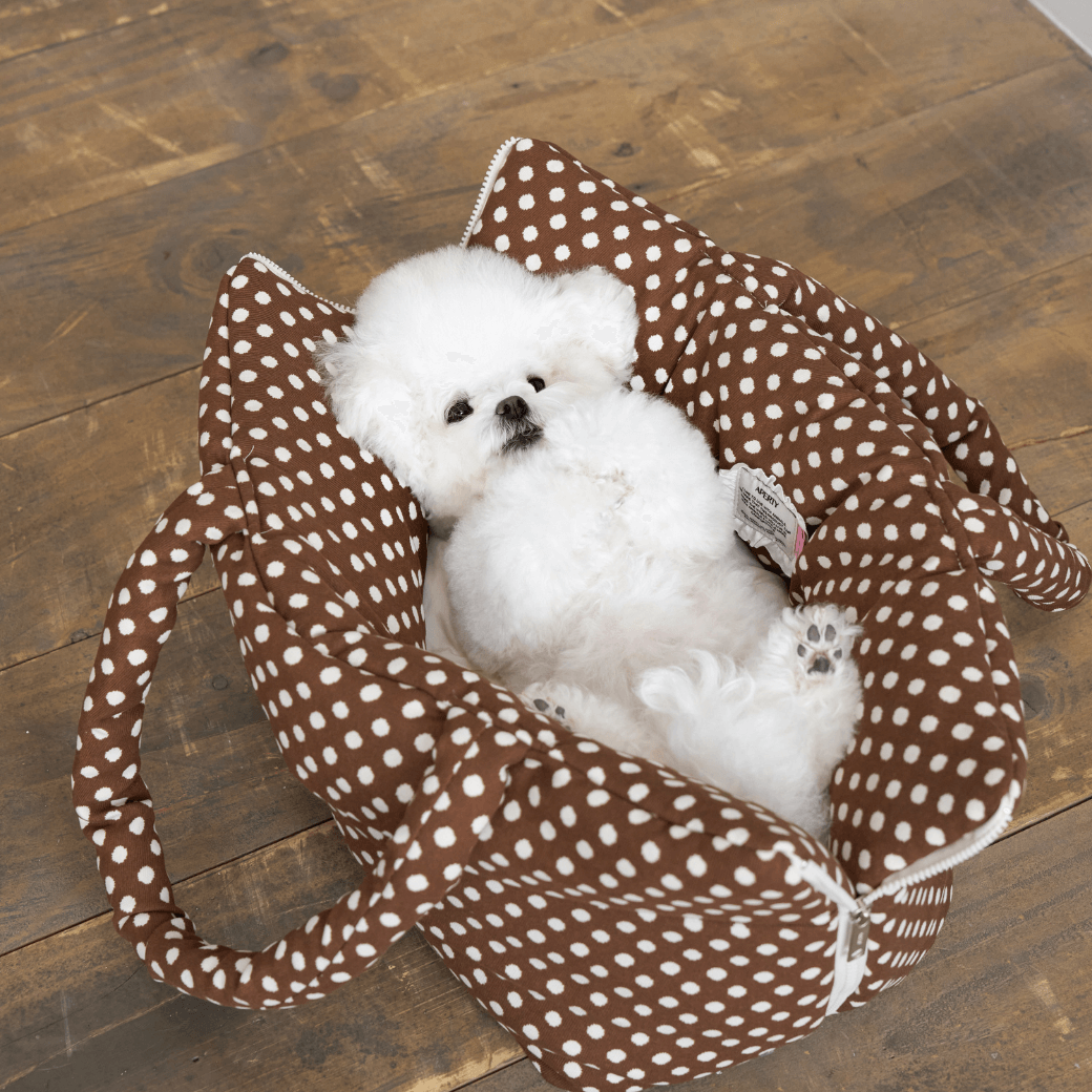 APERTY wide bag dot brown