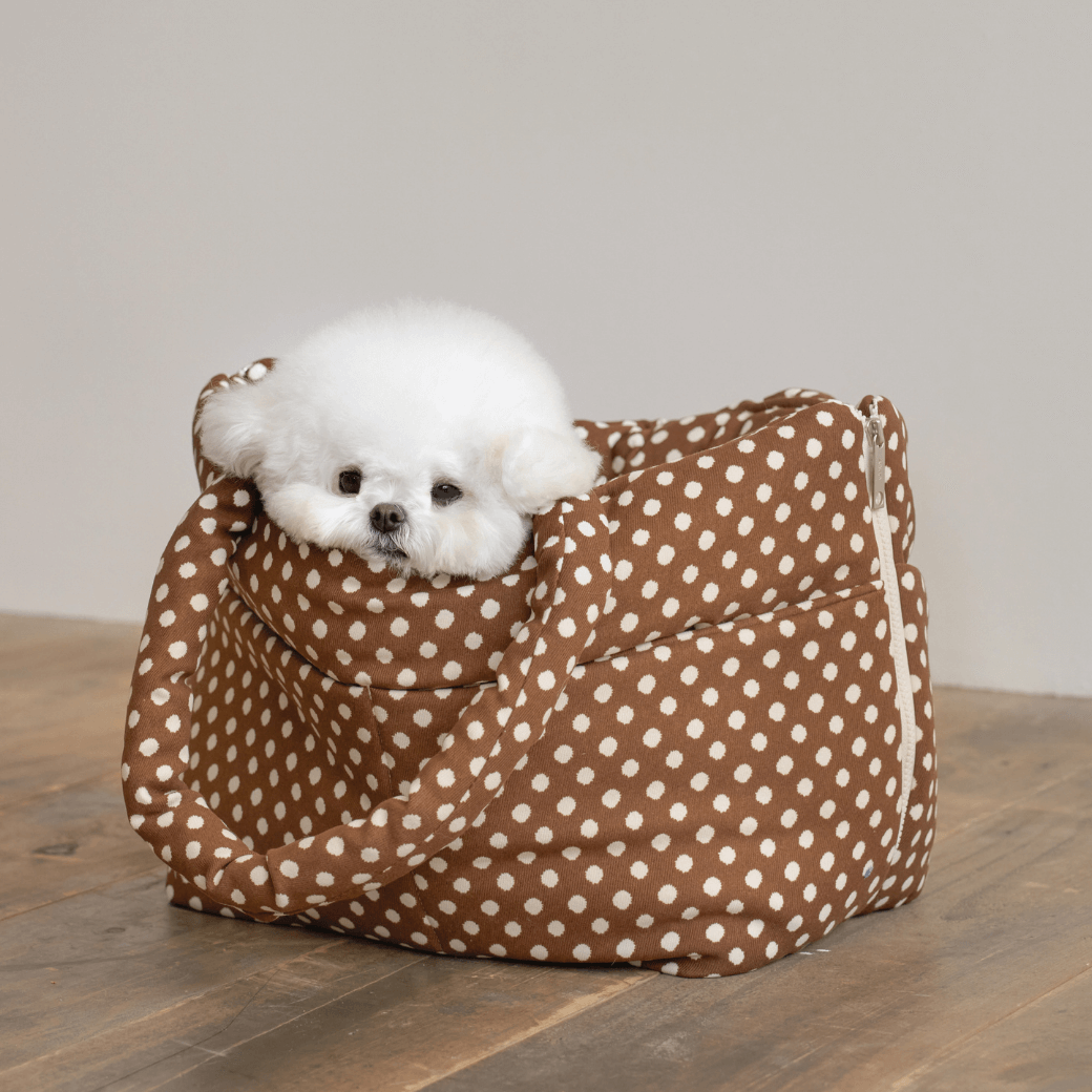 APERTY wide bag dot brown