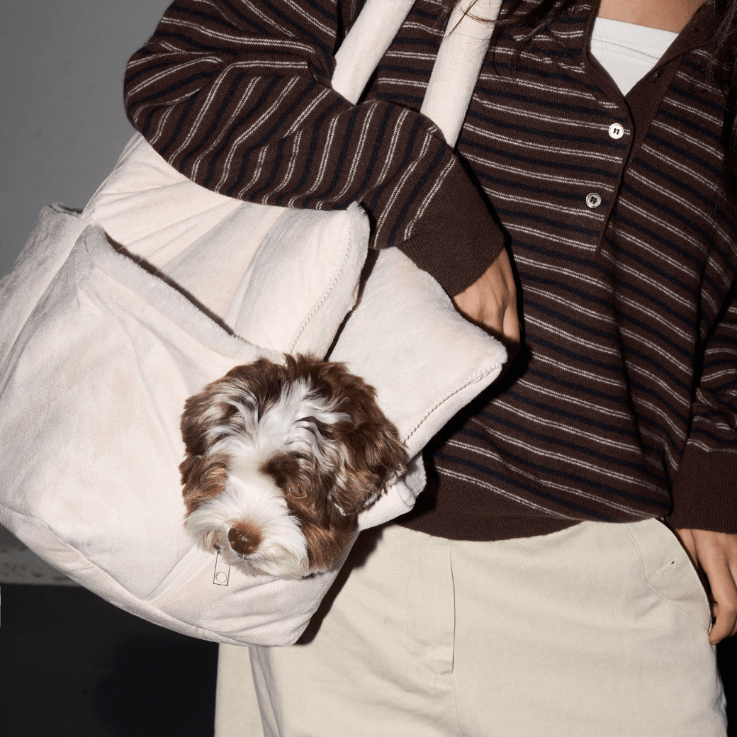 【10/22 20:00 販売開始】wide bag - suede peach ivory（APERTY）