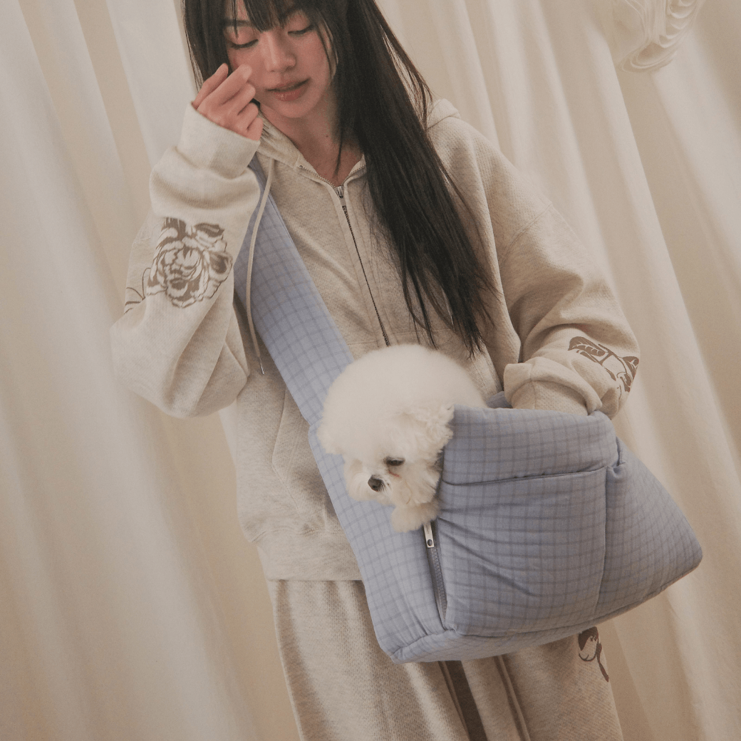 【予約】open bag - check blue（APERTY）