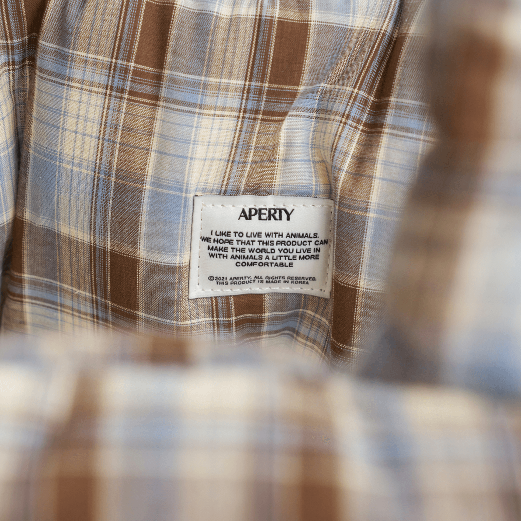 APERTY wide bag tartan blue