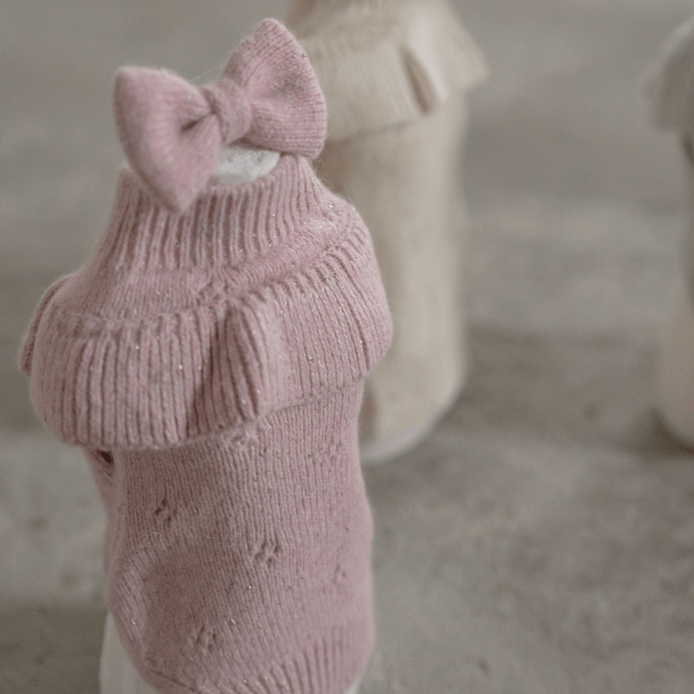 Glitter Frill Knit（Dusty Pink）